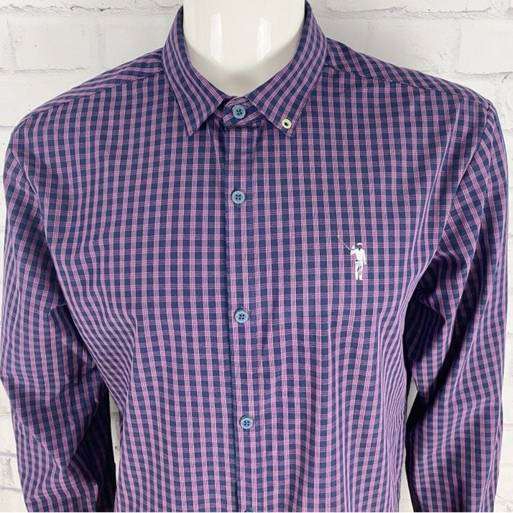 William Murray Golf Long-sleeved Plaid Shirt - Size Large